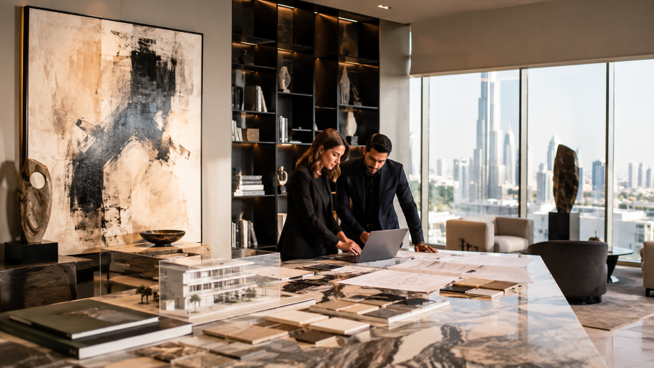Custom website design for a Dubai art, architecture and interior design platform